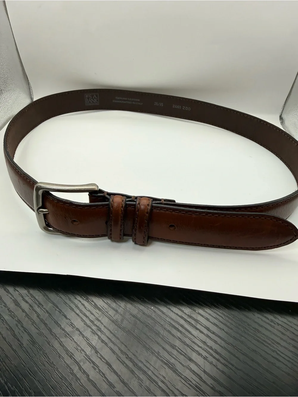 Jos. A. Bank Brown Leather Belt Men’s Size 38 Italian Leather Dress Casual 1.25”